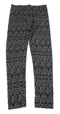 Černo-bílé vzorované legíny Yd. 