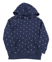 Tmavomodrá mikina s puntíky a kapucí George 