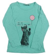 Mátové triko s kočkou Stop+go