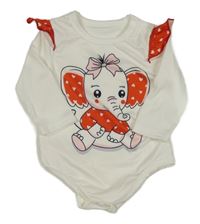 Bílé žebrované body se slonem 