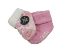 Nové - 2x - Růžové + bílo-růžové chlupaté ponožky 