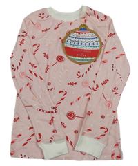 Nové - Světlerůžové pyžamové triko s lízátky Leigh Tucker