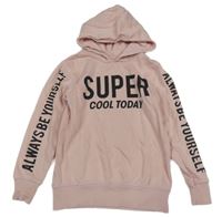Světlerůžová mikina s nápisy a kapucí H&M