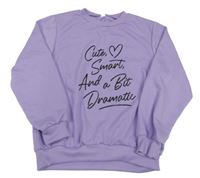 Levandulová mikina s nápisem