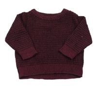 Vínovo-šedý vzorovaný svetr Rebel