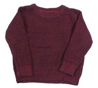 Vínovo-černý vzorovaný svetr Rebel