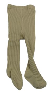 Béžové žebrované punčocháče