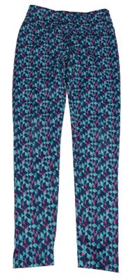 Tmavomodro-modro-růžové vzorované sportovní legíny St. Bernard