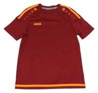 Karmínové sportovní funkční tričko s pruhy Jako 