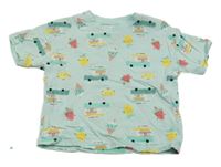 Světlezelené tričko s auty a ovocem H&M