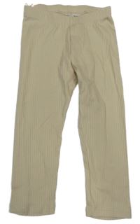 Béžové žebrované legíny H&M