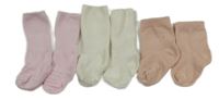 3x - 2x světlerůžové +1x smetanové ponožky vel. 15-18