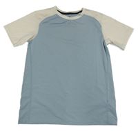 Modrošedo-béžové sportovní tričko H&M