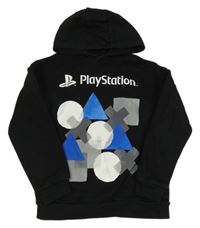 Černá mikina PlayStation a kapucí Primark