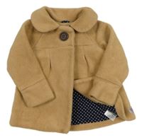 Béžový huňatý podšitý kabát Mothercare