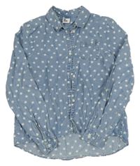 Světlemodrá hvězdičkovaná lehká riflová halenka H&M