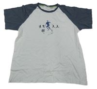 Bílo-šedé tričko s fotbalisty TCM 