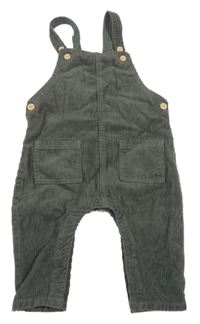 Zelenošedé manšestrové laclové kalhoty H&M