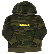 Army-khaki oversize mikina s nápisem a kapucí PRIMARK