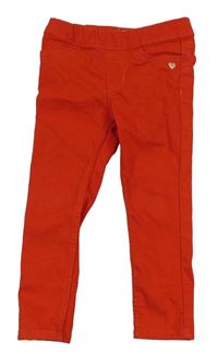 Červené riflové džegíny se srdíčkem H&M