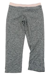 Šedo-černo-světlerůžové melírované capri sportovní legíny H&M