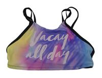 Barevno-černá plavková podprsenka s nápisy zn. H&M