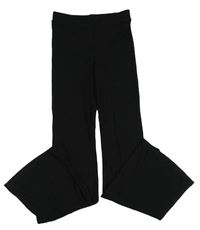 Černé žebrované flare kalhoty H&M