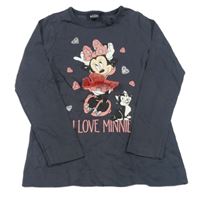 Černošedé triko s Minnie a mašličkou Disney