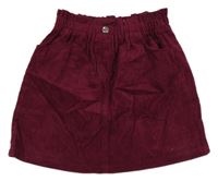 Vínová paper bag manšestrová sukně zn. PRIMARK