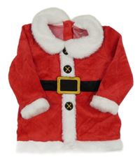 Červeno-bílé sametovo/kožešinové vánoční šaty s límečkem - Santa PRIMARK