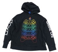 Černá mikina s ovladači - PlayStation a kapucí Next