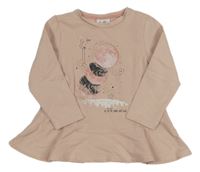 Pudrová šatová tunika s měsícem Topolino