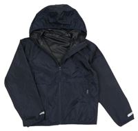 Tmavomodrá šusťáková nepromokavá funkční bunda s kapucí crivit