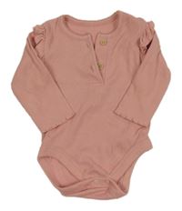 Růžové žebrované body s volánky George