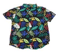 Černá košile s listy PRIMARK