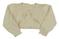 Smetanové propínací svetrové bolérko s volánky H&M