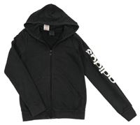 Černá propínací mikina s kapucí Adidas