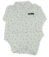 Bílé košilové body s větvičkami 