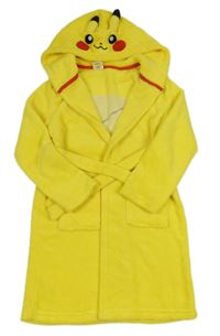 Žlutý plyšový župan s kapucí - Pikachu