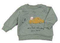 Khaki teplá mikina s autem a nápisy iggy