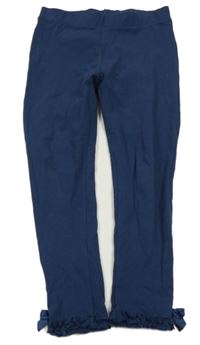 Tmavomodré legíny s kanýrky a mašlemi YD