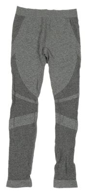Šedé melírované thermo spodní kalhoty s pruhy a vzorem crivit