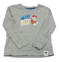 Šedé melírované triko s PAW PATROL - Marshall nickelodeon