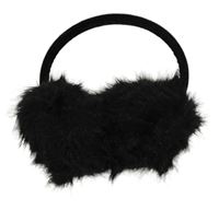 Černé kožešinovo/sametové klapky na uši