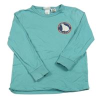 Modrozelené pyžamové triko s ledním medvídkem H&M