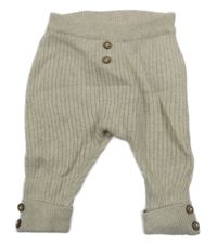 Béžové melírované žebrované pletené turecké tepláky C&A