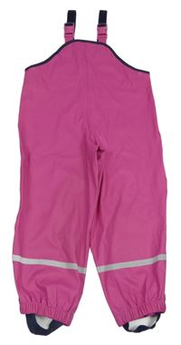 Tmavorůžové nepromokavé laclové kalhoty Kids