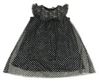 Černé tylové šaty s hvězdičkami a volánky Kiki&Koko