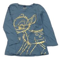 Tmavomodrošedé triko s Bambim Disney