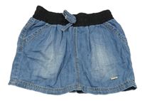 Modro-černá riflová sukně s mašlí